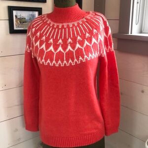 Cozy Red Sweater with White Pattern